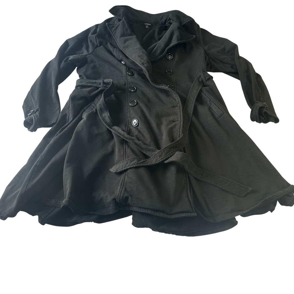 Torrid Black French Terry Double Breasted Trench Coat Belted Plus Size 3 3X